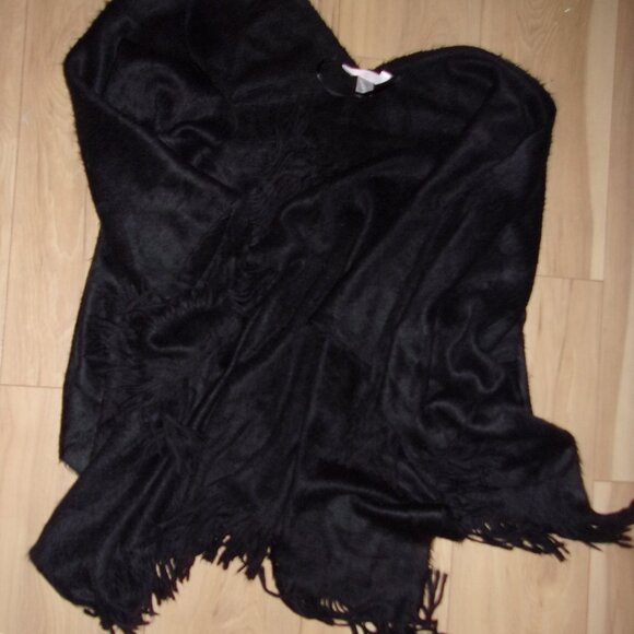 knit womens sweater wrap soft black coverup one size fits all black - Picture 2 of 3